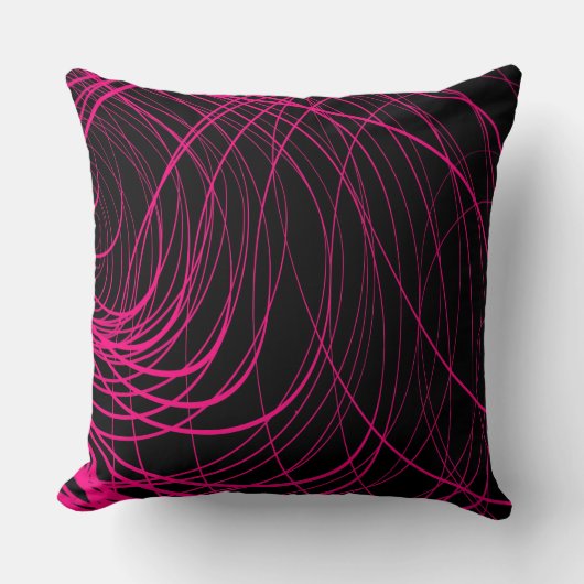 複雑な渦巻のピンク-装飾用クッション クッション (正面)