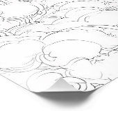 複雑な白黒スチームパンクエアシップスケッチ フォトプリント            (角)