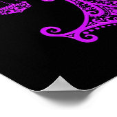 複雑な紫色の天秤座〔占星術の〕十二宮図オンブラック ポスター (角)