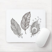 複雑な羽の落書き マウスパッド (マウス)