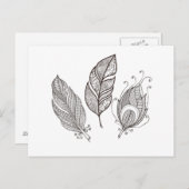 複雑な羽の鳩 ポストカード (正面/裏面)