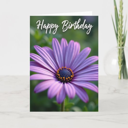 複雑な花の開花 誕生日カード カード (正面)