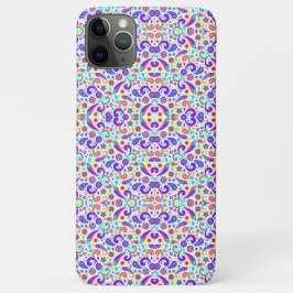 複雑な花柄のカラフルなスマホケース iPhone 11 PRO MAXケース