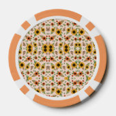 複雑な花柄の丸いポーカーチップ ポーカーチップ (裏面)