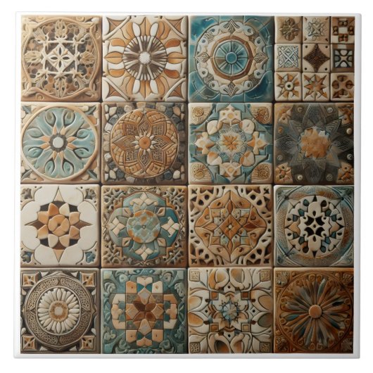 複雑な芸術的デザインを使ったセラミックタイル タイル (正面)