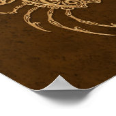 複雑な茶色がん〔占星術の〕十二宮図 ポスター (角)