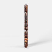 複雑な茶色と白の休日のジンジャーブレッドクッキー SAMSUNG GALAXYケース (右側面)