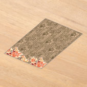 複雑な茶色のヴィンテージの花柄 アクリル招待状 (レイダウン)