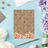 複雑な茶色のヴィンテージの花柄 アクリル招待状 (インサイチュ (ウェディング))