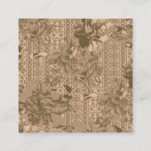 複雑な茶色のヴィンテージの花柄 エンクロージャーカード (裏面)