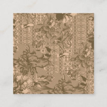 複雑な茶色のヴィンテージの花柄