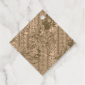 複雑な茶色のヴィンテージの花柄 フェイバータグ (裏面)