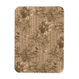 複雑な茶色のヴィンテージの花柄 マグネット