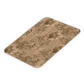 複雑な茶色のヴィンテージの花柄 マグネット (左側)