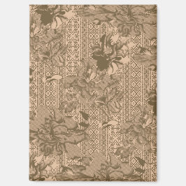 複雑な茶色のヴィンテージの花柄 マグネット