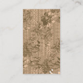 複雑な茶色のヴィンテージの花柄 名刺 (裏面)