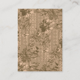 複雑な茶色のヴィンテージの花柄 名刺