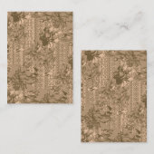 複雑な茶色のヴィンテージの花柄 名刺 (正面/裏面)