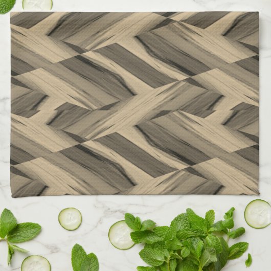 複雑な茶色の大理石のパターン キッチンタオル (折り畳み)