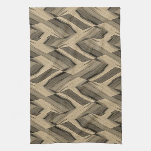 複雑な茶色の大理石のパターン キッチンタオル (縦)