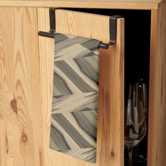 複雑な茶色の大理石のパターン キッチンタオル (三つ折り)