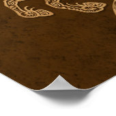 複雑な茶色の射手座〔占星術の〕十二宮図 ポスター (角)