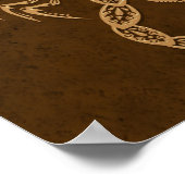 複雑な茶色の蠍座〔占星術の〕十二宮図 ポスター (角)