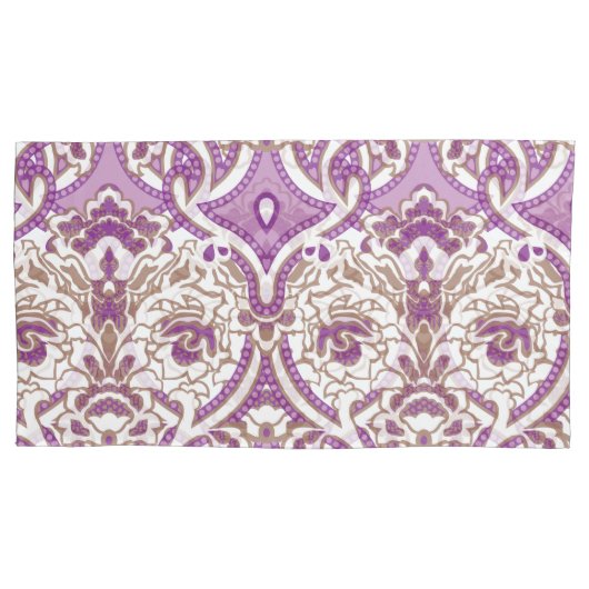 複雑な華美フローラpを特徴とする繊維デザイン 枕カバー (正面左)