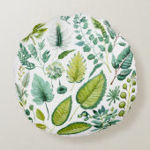 複雑な葉のデザイン ラウンドクッション (裏面)