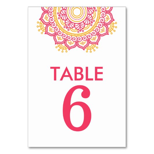 複雑な設定 テーブルナンバー (正面)