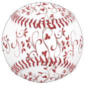 複雑な赤いフローラつる植物 ソフトボール (正面)