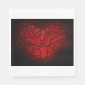 複雑な赤マンダラハートロマンチックなボホパターン スタンダードランチョンナプキン (正面)