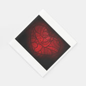 複雑な赤マンダラハートロマンチックなボホパターン スタンダードランチョンナプキン (角)