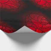 複雑な赤マンダラハートロマンチックなボホパターン ラッピングペーパー