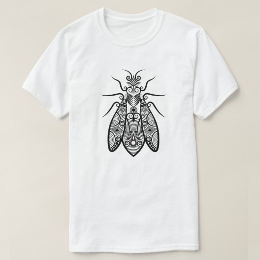 複雑な部族の曼荼羅ビートル装飾Tシャツ Tシャツ (デザイン正面)