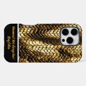複雑な金の蛇の皮の模様 iPhoneケース (裏面横)