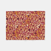 複雑な金ゴールドと赤い柊のパターン フリースブランケット (正面(横))