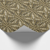 複雑な金ゴールドのケルト結び目模様 ラッピングペーパー (角)