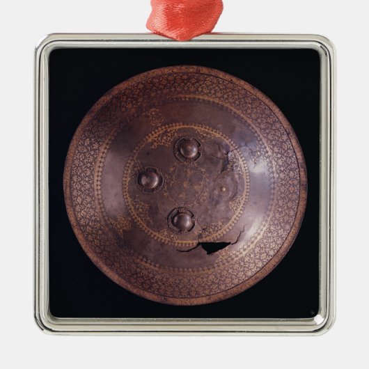 複雑な金ゴールドの装飾が付いている鋼鉄盾 メタルオーナメント (正面)