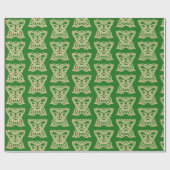 複雑な金ゴールドケルト蝶パターン ラッピングペーパー (フラット)