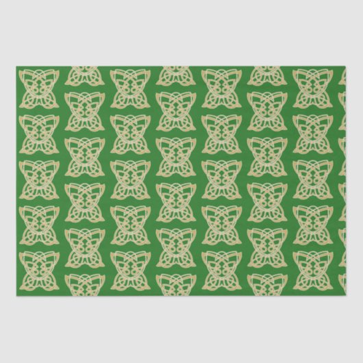 複雑な金ゴールドケルト蝶パターン 薄葉紙 (正面)