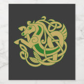 複雑な金ゴールドケルト馬 ワインラベル (シングルラベル)