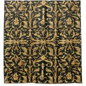 複雑な金ゴールド装飾模様 シャワーカーテン (正面)