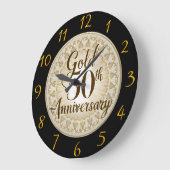 複雑な金ゴールド50周年 ラージ壁時計 (傾斜)