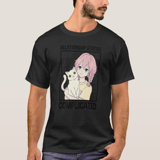 複雑な関係の猫 ネコ飼いの動物好き Tシャツ (正面)