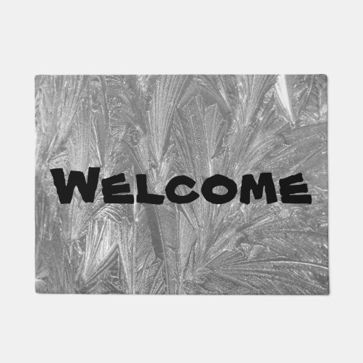 複雑な霜の入った"ようこそ"ドアマットデザイン ドアマット (正面)