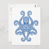 複雑な青いタコ ポストカード (正面/裏面)