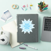 複雑な青い冬の曼荼羅雪の結晶 シール (iPadカバー)