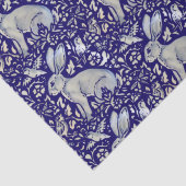 複雑な青うさぎ鳥モリススタイルパターン 薄葉紙 (詳細)