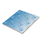 複雑な青と白の星と雪 タイル (側面)